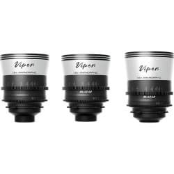 BLAZAR - Kit de 3 lentes Viper T2.1 Full-Frame 1.5x Anamorphic Set (ARRI PL, Blue Flares)