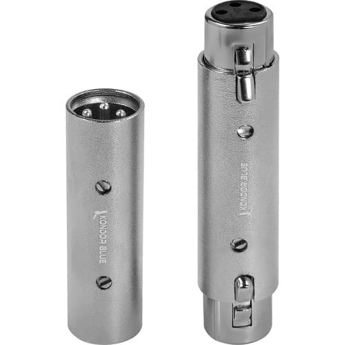 Kondor Blue - Pair of XLR Adapters macho to macho & fêmea to fêmea 3 Pin Adapters