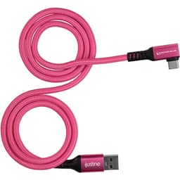 Kondor Blue - IJustine Pink USB A to USB C 3.0 angular High Speed Data and Charging cabo 3A 60W 5Gb/s (3 FT) - miniatura 1