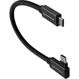 Kondor Blue - USB C to USB C cabo for SSD Recording & Charging - 8K Data and Power Delivery (angular) (15cm)(Raven Black) - miniatura 1