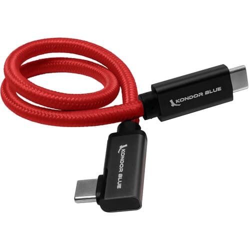 Kondor Blue - USB C to USB C cabo for SSD Recording & Charging - 8K Data and Power Delivery (angular) (30cm) (Cardinal Red)