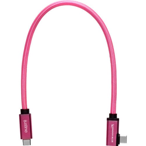 Kondor Blue - IJustine Pink USB C 3.1 Data and Charging cabo 10Gb/s Data Speed & 100W Power Delivery (1 FT)