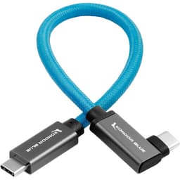 Kondor Blue - USB C to USB C cabo for SSD Recording & Charging - 8K Data and Power Delivery (angular)(30cm) - miniatura 1