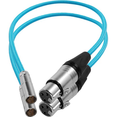 Kondor Blue - Mini XLR macho to XLR fêmea 41cm cabo de áudio (2 pack) for BMPCC & C70 (Kondor Blue)