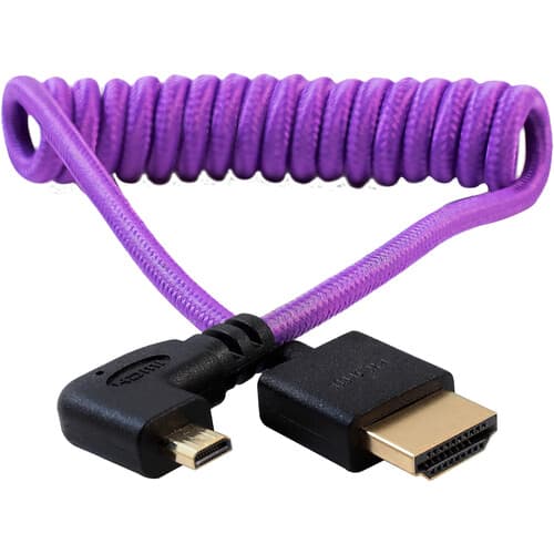 Kondor Blue - Gerald Undone MK2 Full HDMI to angular Micro cabo HDMI 30cm-61cm espiralado (Purple)(angular (R5/R6)