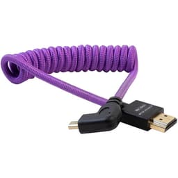Kondor Blue - Gerald Undone MK2 Full HDMI to Left Angle Micro cabo HDMI 30cm-61cm espiralado (Purple) (Left Angle (Sony/Fuji)) - miniatura 1