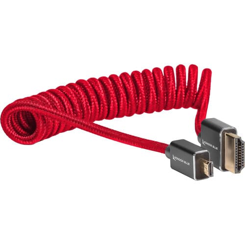 Kondor Blue - Espiralado Micro HDMI to Full HDMI (12-61cm) (Cardinal Red)