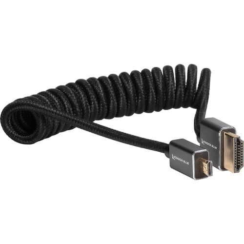 Kondor Blue - Espiralado Micro HDMI to Full HDMI (12-61cm) (Raven Black)