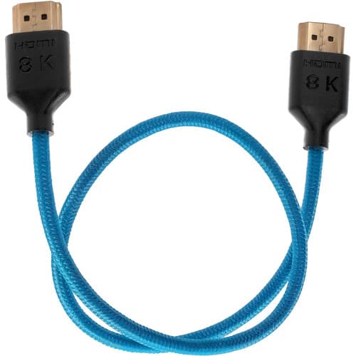 Kondor Blue - 8K HDMI 2.1 43cm Braided cabo for on Camera Monitors (Kondor Blue)