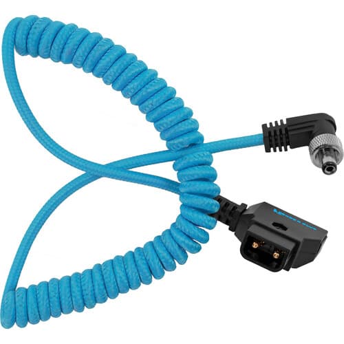 Kondor Blue - Espiralado D-Tap to Locking DC 2.5mm cabo angular (Amaran)(Kondor Blue)