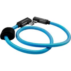 Kondor Blue - USB C to USB C cabo for SSD Recording & Charging - 8K Data and Power Delivery (Dual angular)(46cm)