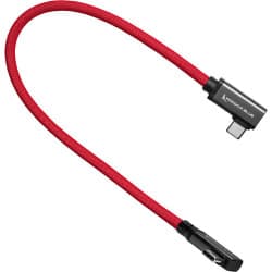 Kondor Blue - Dual angular 30cm USB-C Braided cabo for 8K Data and Power Delivery (Cardinal Red)