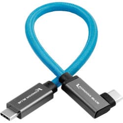Kondor Blue - USB C to USB C cabo for SSD Recording & Charging - 8K Data and Power Delivery (angular)(30cm)