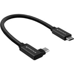 Kondor Blue - USB C to USB C cabo for SSD Recording & Charging - 8K Data and Power Delivery (angular) (22cm) (Raven Black)