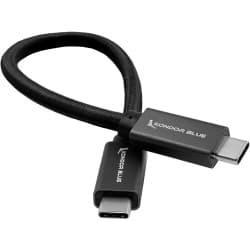 Kondor Blue - USB C to USB C High Speed cabo for SSD Recording (22cm) (Raven Black)