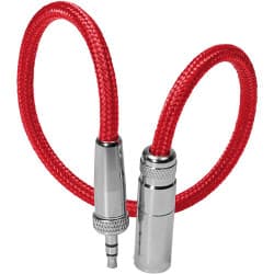 Kondor Blue - 30cm Mini XLR to 3.5mm TRS Locking Screw Plug for Lavalier/Lapels (Cardinal Red)