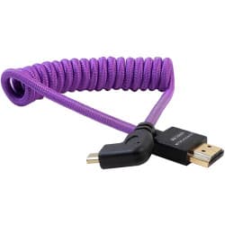 Kondor Blue - Gerald Undone MK2 Full HDMI to Left Angle Micro cabo HDMI 30cm-61cm espiralado (Purple) (Left Angle (Sony/Fuji))