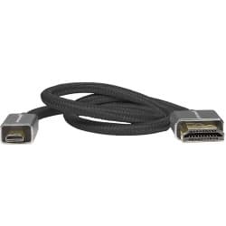 Kondor Blue - Micro HDMI to Full HDMI 41cm Straight cabo Braided (Raven Black)