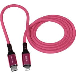 Kondor Blue - IJustine Pink Lightning cabo for iPhone Charging & Sync USB-C & USB-A (1 Meter/3.3FT) (USB c)