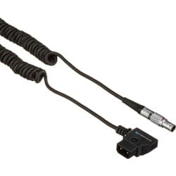 Kondor Blue - D-Tap to LEMO 2 Pin 0B macho cabo de alimentação for Z CAM, SmallHD, Teradek (espiralado)(Raven Black)