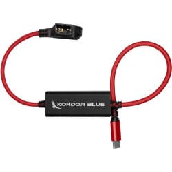 Kondor Blue - 41cm D-Tap to USB C cabo Power Delivery para câmeras mirrorless & Laptops (Cardinal Red)