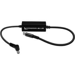 Kondor Blue - 41cm DC to USB C cabo Power Delivery para câmeras mirrorless (Raven Black)