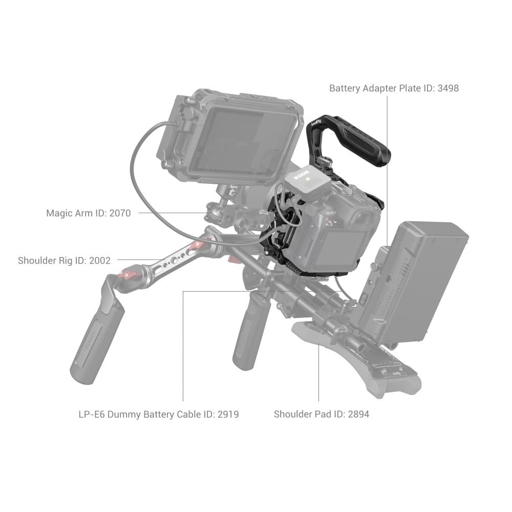 SmallRig Cage Kit EOS R5/R6/R5C Mamba HH preto SKU 3891 frente