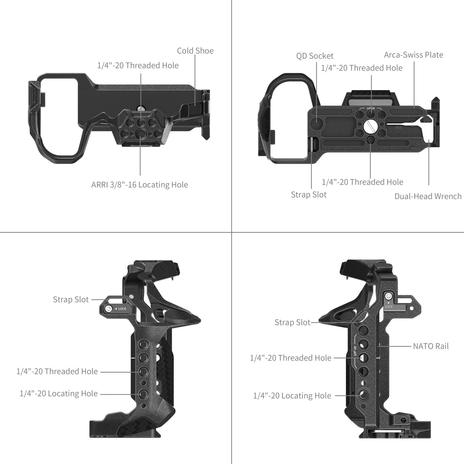 SmallRig Cage S1RII/S1II Mamba preto SKU 5502 frente