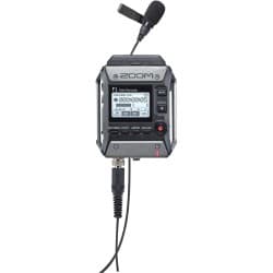 Zoom F1-LP - Gravador de Campo Portátil de 2 entradas/2 pistas com Microfone de Lapela
