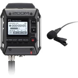 Zoom F1-LP - Gravador de Campo Portátil de 2 entradas/2 pistas com Microfone de Lapela