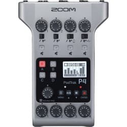 Zoom PodTrak P4 - Gravador de Podcast Portátil Multitrack