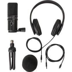 Zoom - Kit de Microfone de Podcast com Microfone ZUM-2, Fones de Ouvido, Suporte de Mesa, Cabo e Espuma Windscreen