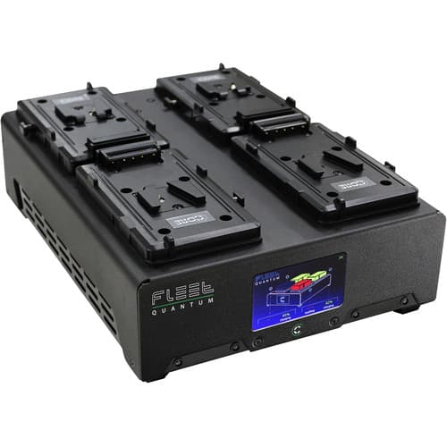Core SWX - Carregador FLEET Quantum de 4 Posições com Tela LCD Colorida Touchscreen (V-Mount)