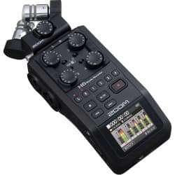 Zoom H6 - Gravador de Áudio Portátil de 6 Entradas/6-Track com Cápsula de Microfone Único (Preto)