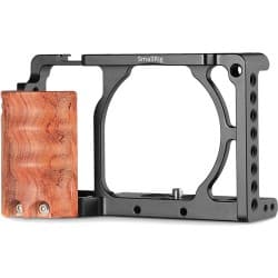 SmallRig - Gaiola para Câmera com Alça de Madeira para Sony a6000/a6300