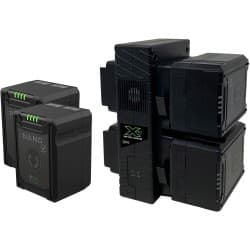 Core SWX - Kit de 4 baterias NANO Micro 147Wh com Carregador de Viagem Quádruplo (V-Mount)
