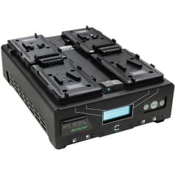 Core SWX - Carregador Quádruplo Digital Fleet Micro 3A habilitado para VoltBridge para Baterias V-Mount