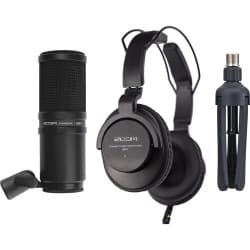 Zoom ZDM-1 - Kit de Microfone de Podcast com Fones de Ouvido, Windscreen, Cabo XLR e Suporte de Mesa