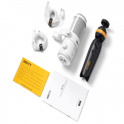 Deity VO-7U - Kit de Microfone Supercardióide Dinâmico com Boom Arm e Tripé de Mesa para Streamer