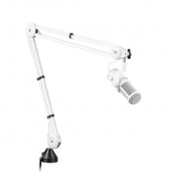 Deity VO-7U - Kit de Microfone Supercardióide Dinâmico com Boom Arm para Streamer (Branco)