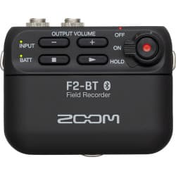 Zoom F2-BT - Gravador de Campo Portátil Ultracompacto com Microfone de Lapela