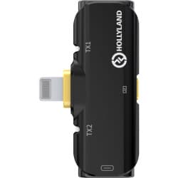 Hollyland LARK C1 DUO - Microfone Lapela Sem Fio/Wireless para iPhone iOS (Preto, 2,4 GHz)