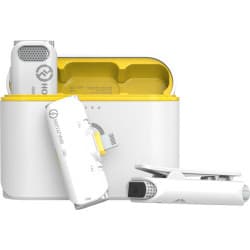 Hollyland LARK C1 DUO - Microfone Lapela Sem Fio/Wireless para iPhone iOS (Branco, 2,4 GHz)