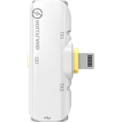Hollyland LARK C1 DUO - Microfone Lapela Sem Fio/Wireless para iPhone iOS (Branco, 2,4 GHz)