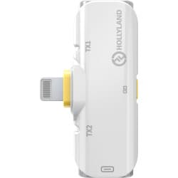 Hollyland LARK C1 DUO - Microfone Lapela Sem Fio/Wireless para iPhone iOS (Branco, 2,4 GHz)
