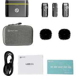 Hollyland LARK C1 DUO - Microfone Lapela Sem Fio/Wireless/USB-C para Android (Preto, 2,4 GHz)