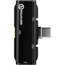 Hollyland LARK C1 DUO - Microfone Lapela Sem Fio/Wireless/USB-C para Android (Preto, 2,4 GHz)