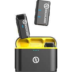 Hollyland LARK M1 DUO - Microfone Lapela Sem Fio/Wireless para Entrevista (Preto, 2,4 GHz)