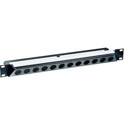 Neutrik NZP1RU-12 - Painel de Rack Angular com 12 Recortes em Forma de D (1 RU)