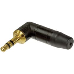 Neutrik NTP3RC-B - Plug Estéreo de Ângulo Reto de 3,5 mm (Preto/Dourado)